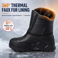 Bottes de travail d'hiver pour hommes en gros, à scratchs, doublées thermiquement, antidérapantes, réfléchissantes, imperméables, pour l'extérieur