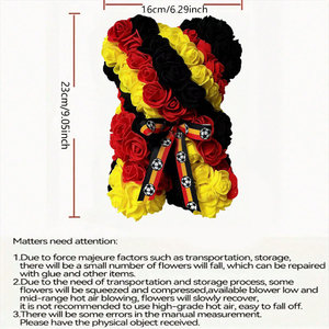 Ours en roses artificielles PE fait main, thème drapeau allemand, petit cadeau créatif, vente chaude - Product Image 3