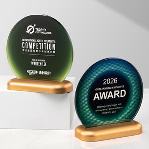 Trofeo in Cristallo Rotondo DEMO, Premio per Cerimonie di Arte/Donazioni Benefiche, Artigianato in Cristallo Fatto a Mano di Alta Gamma - Product Image 5