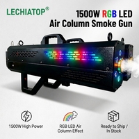 Pistolet à fumée à colonne d'air LED RGB 1500W, machine à brouillard portable en fer pour DJ, clubs et organisateurs d'événements