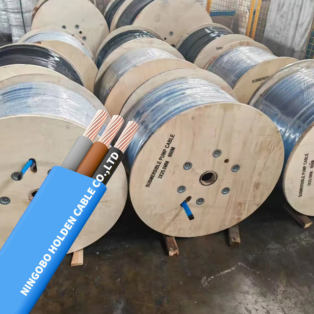 4c 3c 2.5 3.5 Sqmm 450/750V Round Flat Blue Submersible Water Pump Cable Rubber Cable