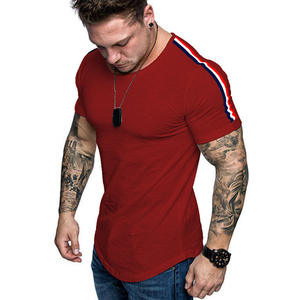 Nuova estate moda europea e americana <span class=keywords><strong>abbigliamento</strong></span> <span class=keywords><strong>uomo</strong></span> taglie forti con cuciture sulle spalle T-Shirt da <span class=keywords><strong>uomo</strong></span> a maniche corte - Product Image 2