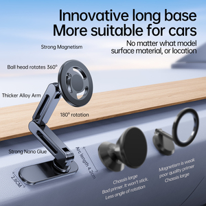 Hợp Kim Phẳng Stick Xe Núi Chủ Mini Hình Dạng Dải Điện Thoại Từ Tính Đứng 360 Xoay Và Gấp Bàn Cách Sử Dụng Cho <span class=keywords><strong>Iphone</strong></span> - Product Image 5