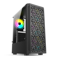 Boîtier PC Gaming Blanc ATX Mid-Tower avec Panneau Latéral en Verre Trempé, Châssis d'Ordinateur de Bureau à Flux d'Air Élevé, OEM ODM en Stock