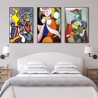 HAOWAI-Toile de Graffiti Murale avec Impression Abstraite de Figure et Portrait Peintures, Style Rétro, Personnalisée, Livraison Directe