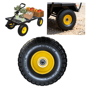 10 Inch PU Foam Polyurethane Solid Pneumatic Tires <strong>Air</strong> Less Tires <strong>Wheels</strong> for Wheelbarrow Garden Carts <strong>Dolly</strong> - Product Image 1