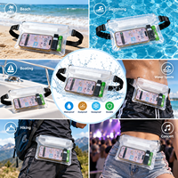Sac étanche pour téléphone, sac banane étanche à écran tactile à trois couches, adapté à la natation, à la dérive et à la plongée