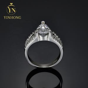 ชุดงานแต่งงานสีเงินสเตอร์ลิงประดับ925เพชรโมอิสตัดรูปลูกแพร์ดีไซน์ใหม่สำหรับผู้หญิงแหวนหมั้นสัญญา - Product Image 3