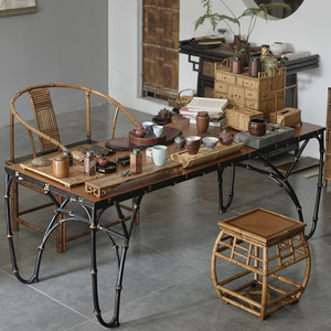 Ming Style <b>Bamboo</b> Tea <b>Table</b> Chinese Design Handmade <b>Coffee</b> <b>Table</b> Living Room Use - Product Image 5
