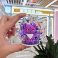 Nouveauté transfrontalière : Ornements créatifs en résine renard à neuf queues, effet sable mouvant, figurines de collection, boîte mystère artisanale, vente en gros pour bureau