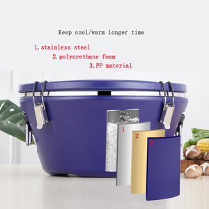 Thép Không Gỉ Cách Điện Xô Công Suất Lớn Hai Lớp Thực Phẩm Ấm Hơn Hộp Kim Loại Mát - Product Image 2