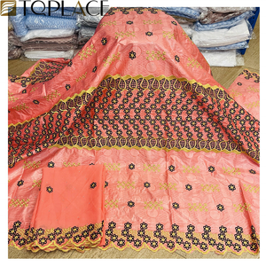 Tissu en Dentelle Polyester <span class=keywords><strong>Bazin</strong></span> <span class=keywords><strong>Riche</strong></span> Nigérian avec Pierres, Ensemble <span class=keywords><strong>Bazin</strong></span> Imprimé <span class=keywords><strong>2022</strong></span> pour Vêtements de Fête - Product Image 1