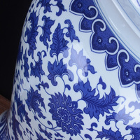 Chine Pot de vase en porcelaine bleu et blanc classique de style Ming pour livraison directe