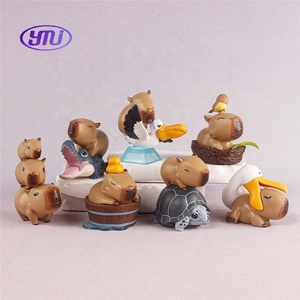 PVC Chill Capybara 7PCS Set Animal Planet Lazy Cute Capybara Gashapon Figura de decoración de escritorio para fanáticos del Anime y decoración de oficina - Product Image 4