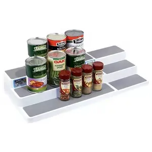 रसोई पेंट्री कैबिनेट Countertop आयोजक विस्तार योग्य 3-स्तरीय मसाला रैक