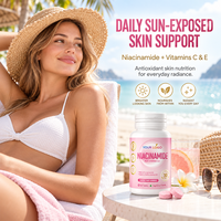 Comprimés à croquer OEM ODM à la Niacinamide, Vitamines C et E, saveur fruits tropicaux, supplément nutritionnel pour la peau à la Vitamine B3, fabrication sous marque privée