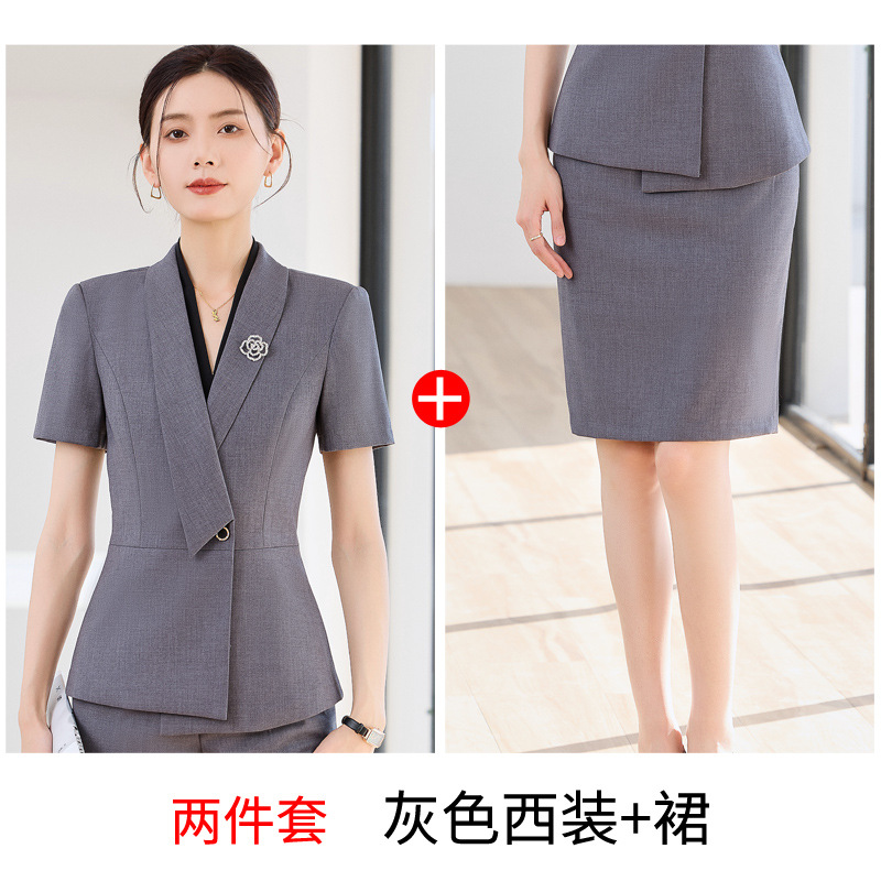 Two-piece gray suit dress