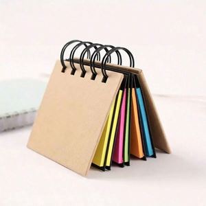 1 unidad de bloc de notas fluorescente con pestañas adhesivas, mini cuaderno espiral de 5 colores, bonito bloc de notas para estudiantes - Product Image 2