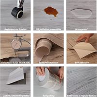Suelo de vinilo autoadhesivo LVT SPC, espiga, espalda seca, pegado, 7MM, 6,5 MM, piedra de carbón, suelo comercial de estilo clásico