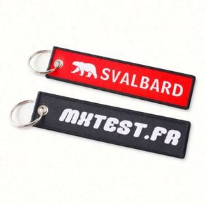 Wholesale Custom Fabric Embroidery Patch Key Ring Tag Stylish Embroidered Keychain for Carabiner & Promotional Items - Product Image 1