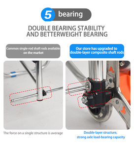 รถเข็นช็อปปิ้งแบบมีลิ้นชักเก็บของขนาดใหญ่ พร้อมที่จับสำหรับเข็นขึ้นบันได เหมาะสำหรับใส่ของชำ ซักผ้า และอื่นๆ - Product Image 5