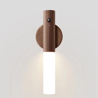 Portable sans fil magnétique intelligent intérieur mur escalier lampe USB Rechargeable bois Led capteur de mouvement veilleuse