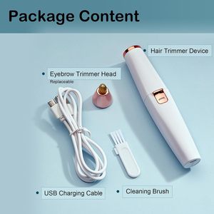 Rasoir électrique rechargeable 2-en-1 pour femme, tondeuse à sourcils indolore, lumière LED, épilation des poils du visage, étanche IPX - Product Image 4