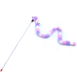 Palo de broma interactivo para gatos, juguete colorido de gusanos suaves, venta al por mayor - Product Image 6