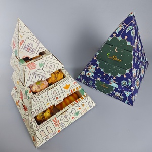 Sunshine Custom <b>Printed</b> Logo Reusable Pyramid Shape Paperboard Food <b>Packaging</b> Box for Takeout Catering Catering Bread Snack - Product Image 2