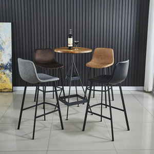 Silla de Bar nórdica moderna taburete de <span class=keywords><strong>cocina</strong></span> alto de Metal de cuero de lujo para Barra de Casa característica estable - Product Image 2