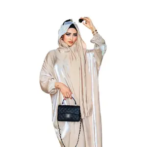 Robe musulmane Eid Jilbab arabe Flash en coton chauve-souris Abaya de Dubaï Kaftan Abaya turque de Dubaï 2023 Abaya modeste robe grande taille