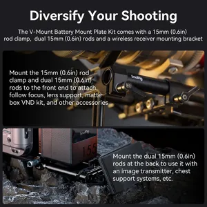 Kit Piastra di Montaggio Batteria V-Mount Regolabile per Videocamera Cinematografica 4323 FX6 <span class=keywords><strong>C70</strong></span>, Design Modulare Leggero e Compatto - Product Image 5