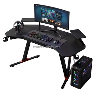 Wholesale Wooden Gaming Computer <b>Desk</b> with <b>Large</b> Desktop Dual Shelves Cup Holder & Extendable Design - Product Image 2