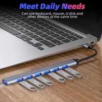 Base de Conexión JMAX 7 en 1, Divisor USB de 7 Puertos, 5Gbps USB3.0 USB2.0, Adaptador de Corriente, Expansor Múltiple para PC