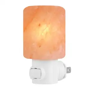 Himalaya Lampu Kristal Alami Garam Cahaya Tangan Diukir Malam Dinding Plug untuk Pencahayaan, Dekorasi dan Pemurni Udara