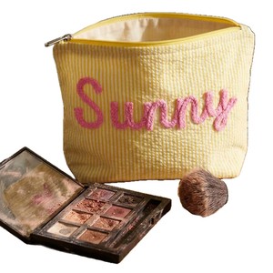 Nueva Bolsa de Cosméticos Bordada Personalizada, Bolsa de Almacenamiento de Cosméticos a Rayas Coloridas, Regalo para Damas de Honor, Viajes <span class=keywords><strong>y</strong></span> Uso Diario - Product Image 5