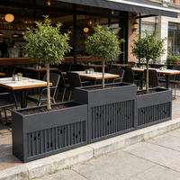 Jardinière en métal sur mesure, en acier galvanisé gris, pour la maison, le jardin, l'école et l'entrée des hôpitaux