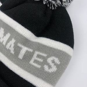 Bonnets d'Hiver en Gros pour Hommes avec Logo Personnalisé Brodé Jacquard Bonnets Noirs Tricotés - Product Image 5