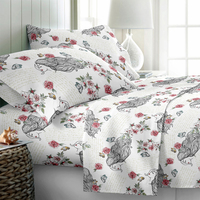 Fabricant Ensemble de draps de lit en microfibre de polyester 100% à coudre personnalisable Ensemble de draps d'hôtel en gros