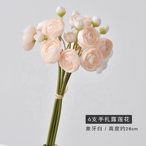 ดอกพีโอนีผ้าไหมสีชมพูสดขนาด 26 ซม. รุ่น KEWEI-J842 สำหรับตกแต่งบ้าน - Product Image 6