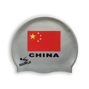 Bonnet de bain en silicone imperméable 50g en gros, personnalisable avec logo, imprimé drapeau national d'Amérique du Nord, pour le sport et la natation - Product Image 6