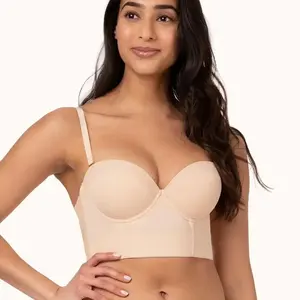 Vente chaude Sexy Dos Soutien-Gorge Sans Bretelles Dames Soutien-Gorge Sous-Vêtements Avec Bas Du Dos Et Bandoulière Amovible Couverture Grands Seins Soutien-Gorge