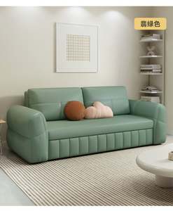 سرير قابل للسحب من الجلد الساخن مع أريكة فاخرة قابلة للتحويل لغرفة المعيشة - Product Image 4