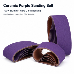 Rollo de lija abrasiva morada de 100mm*610mm, rollos de tela de esmeril para lijadora de tambor, pulido continuo de <span class=keywords><strong>metal</strong></span>, madera y automóviles - Product Image 1