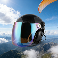 Casque en fibre de carbone pour l'aviation avec fonctionnalités de télécommunication Microphone pour parapente paramoteur parachutisme