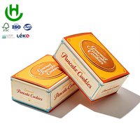 Boîte à biscuits personnalisée avec logo imprimé en couleur, boîte cadeau de boulangerie portable en papier kraft de qualité alimentaire, auto-assemblante
