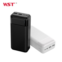 Batterie externe WST 30000 mAh, chargeur mobile certifié RoHS, grande capacité 30000 mAh, Guangzhou