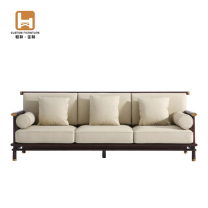 Ensemble de canapés en <span class=keywords><strong>cuir</strong></span> <span class=keywords><strong>microfibre</strong></span> avec cadre en bois massif de style antique, coussin en éponge de haute qualité, personnalisation, hall d'hôtel, appartement, villa - Product Image 1