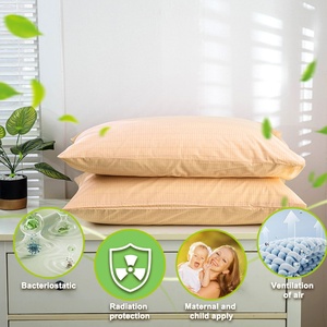 Taie d'oreiller de mise à la terre anti-bactérienne et anti-statique pour sommeil profond, 5% fibre d'argent, 95% biologique, rectangulaire, brodée, haute qualité - Product Image 6