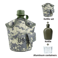 Bouteille d'eau en acier inoxydable camouflage, gourde de survie en plein air, tasse pour le camping et la randonnée